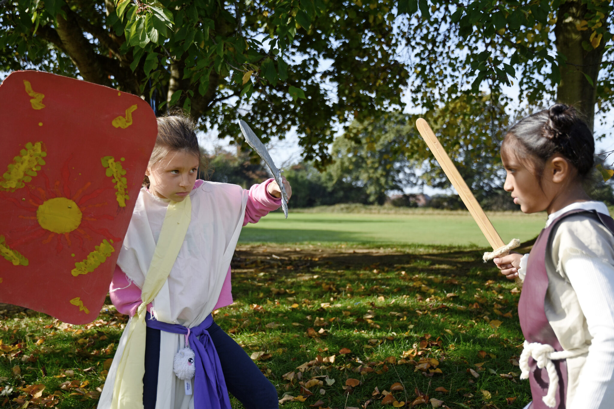 students in reinactment