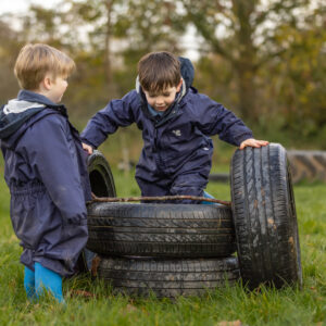 Kingsley students at Forest School